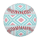 Balle De Baseball Turquoise et Motif tribal aztèque rose (Devant)