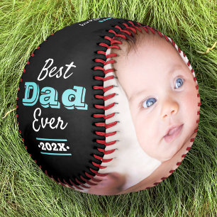 Balle De Baseball Turquoise Noir Meilleur Papa De Tous Les Temps Typ