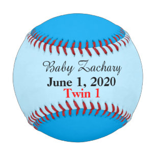 Balle De Baseball Twin Boys Birth Stats Bleu Baseball
