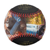 Balle De Baseball Typographie de feuille d'or Fête des pères Basebal (Devant)