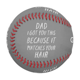 Balle De Baseball Typographie moderne drôle papa gris cheveux fête