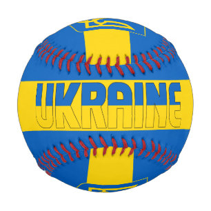 Balle De Baseball Ukraine Drapeau et blason Patriotique