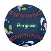 Balle De Baseball Un adorable vaisseau-fusée dans l'espace dessin an (Devant)
