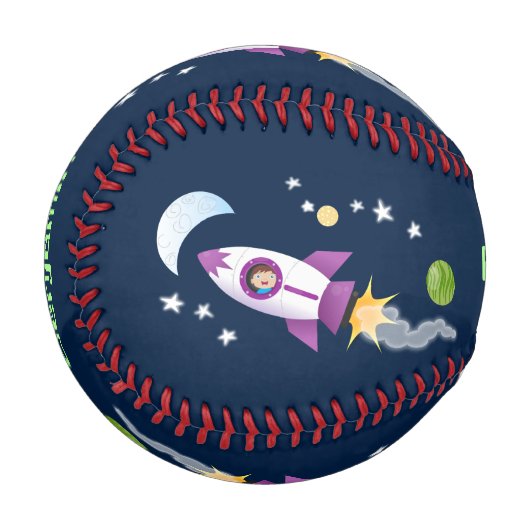 Balle De Baseball Un adorable vaisseau-fusée dans l'espace dessin an (Devant Gauche)