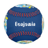 Balle De Baseball Un astronaute amusant dans l'espace et la bande de (Dos)