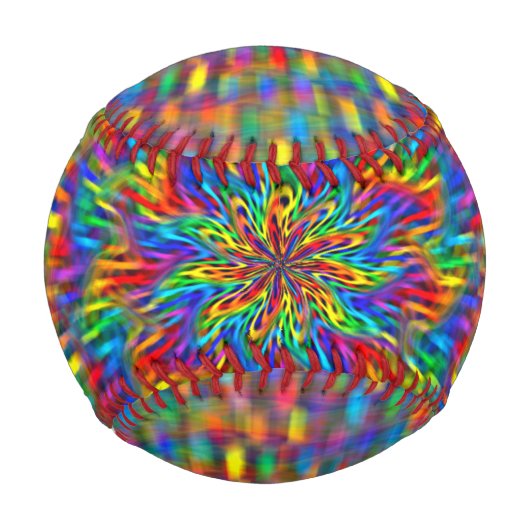 Balle De Baseball Un Baseball Floral Tie Dye (Devant)