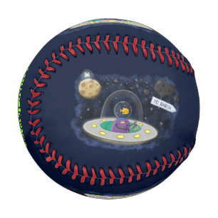 Balle De Baseball Un joli poisson heureux dans l'espace dessin animé