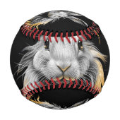 Balle De Baseball Un lapin gris génial en feu (Dos)