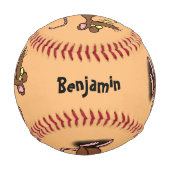 Balle De Baseball Un rat brun mignon pouce vers le haut dessin animé (Dos)