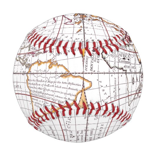Balle De Baseball Une Nouvelle Carte Du Terraque Globe Custom Baseba (Devant)