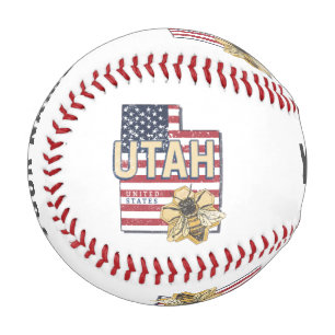Balle De Baseball Utah Bee États-Unis Carte Retro Vintage USA