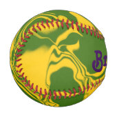 Balle De Baseball Vagues Vertes et Dorées (Devant Gauche)