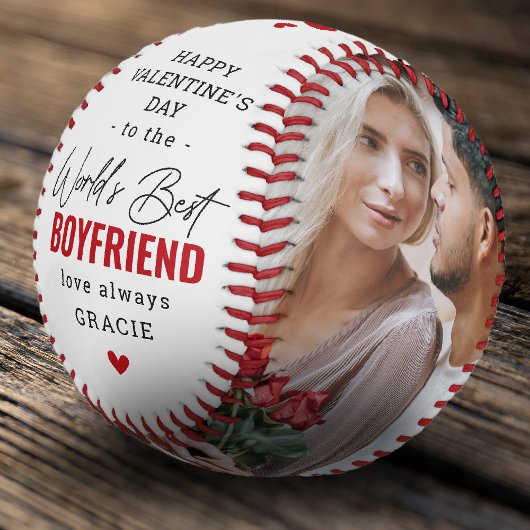 Balle De Baseball Valentines 'World Best Boyfriend'