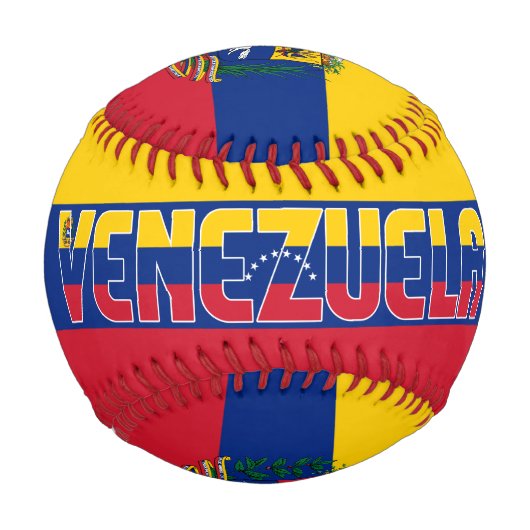 Balle De Baseball Venezuela Drapeau et blason Patriotique (Devant)