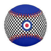 Balle De Baseball Vérificateurs Motifs Roundel Cible Mod Personnalis (Devant)