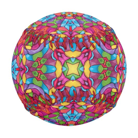 Balle De Baseball Verre Vintage pourpre Kaleidoscope (Devant)