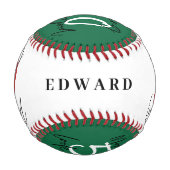 Balle De Baseball Vert et blanc 50e anniversaire chic moderne (Dos)