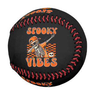 Balle De Baseball Vibes Éffrayantes rétro Dabbing Skeleton Halloween