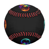 Balle De Baseball Vibrant infinity with rainbow butterfly on black (Devant)
