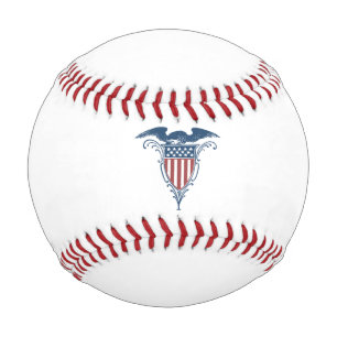 Balle De Baseball Vintage Shield Red White Blue American Eagle