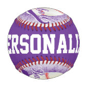 Balle De Baseball Violet | White Retro Baseball Sports (Devant)
