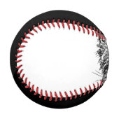 Balle De Baseball Visage de Kitten noir et blanc (Devant Gauche)