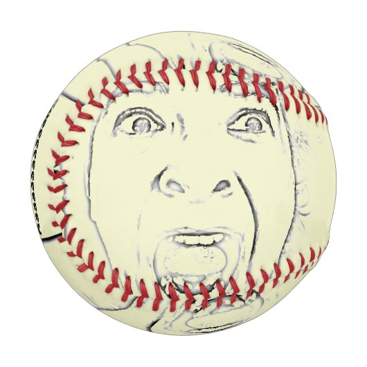 Balle De Baseball Visage Horrifié Plein De Design Hilariant (Devant Gauche)
