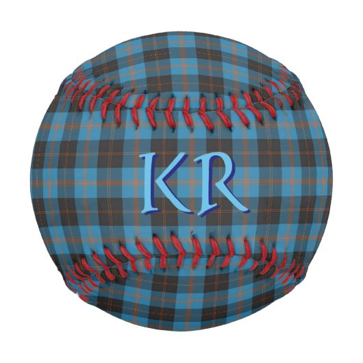 Balle De Baseball Vos initiales sur Angus District tartan antique (Devant)