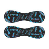 Balle De Baseball Votre nom motif monogramme bleu rouge noir (Panneaux)