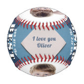 Balle De Baseball Vous êtes la meilleure étape Papa 2 Photo Collage  (Dos)