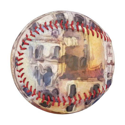 Balle De Baseball Vues de Venise fait dans l'aquarelle artistique (Devant Gauche)