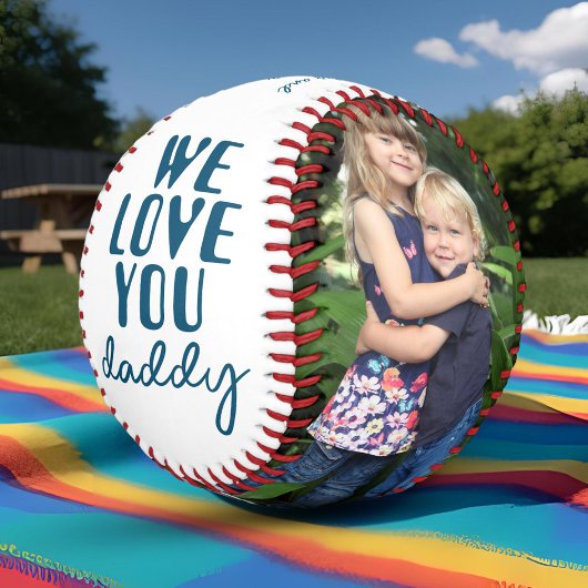 Balle De Baseball We Love You Daddy 2 Photo Collage
