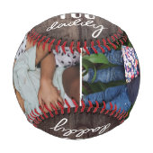 Balle De Baseball We Love You Daddy Rustic Wood 2 Photo Collage (Devant)