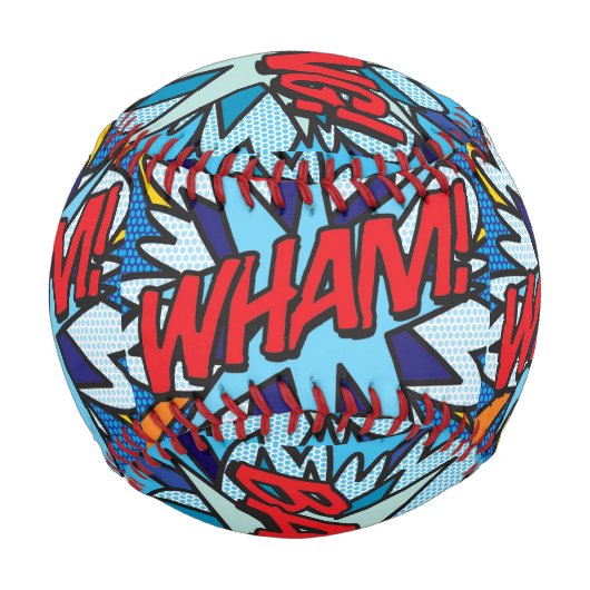 Balle De Baseball WHAM Fun Retro Comic Book Pop Art (Dos)