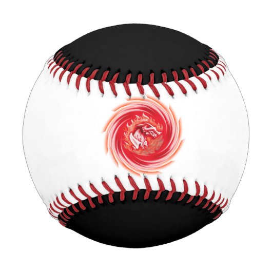 Balle De Baseball Wild Wolf Whirling baseball blanc et noir (Devant)