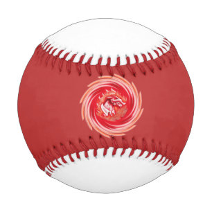 Balle De Baseball Wild Wolf Whirling baseball rouge et blanc