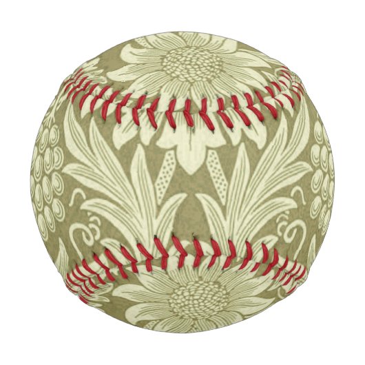Balle De Baseball William Morris Fleur verte tournesol (Devant)