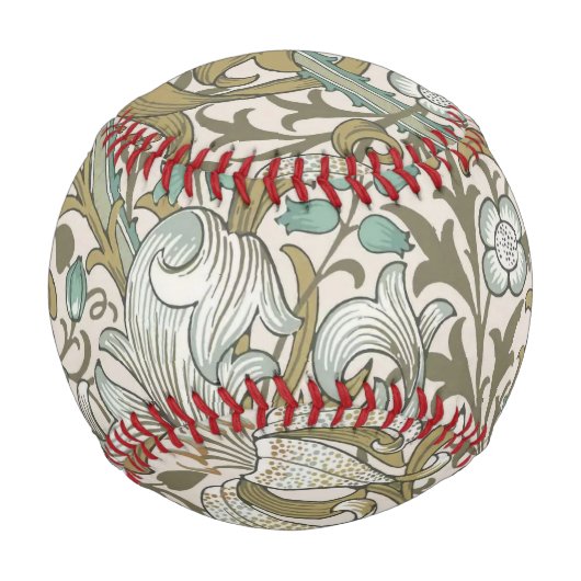 Balle De Baseball William Morris Golden Lily Blue Gold Classic (Devant)