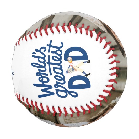 Balle De Baseball World's Greatest Dad Fathers Day Photo Collage (Devant Droite)