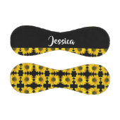 Balle De Baseball Yellow sunflowers on black (Panneaux)