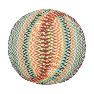 Balle De Baseball Zigzag Multicolor Motif