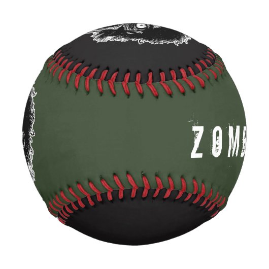 Balle De Baseball Zombie-Baseball -Noir & Vert (Devant)