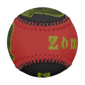 Balle De Baseball Zombie-Baseball -Rouge et noir vert (Devant)