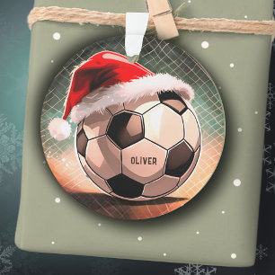 Balle de Football avec Nom de Chapeau de Santa Rou