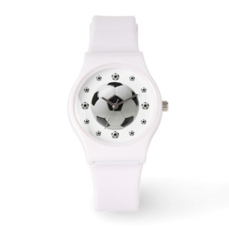 Balle de football blanc Montre sportive