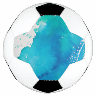 Balle de football bleu blanc design artistique océ
