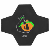 Balle de football Citrouille de chat noir (Plat)