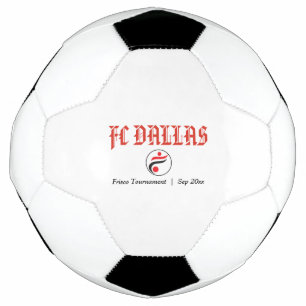 Balle de Football Classique Rouge Noir Nom Personn