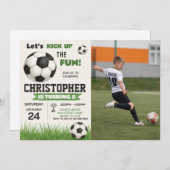 Balle de football Invitation à l'anniversaire avec (Devant / Derrière)