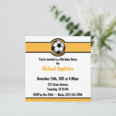 Balle de football Jaune / Gold Invitations d'anniv (Debout devant)
